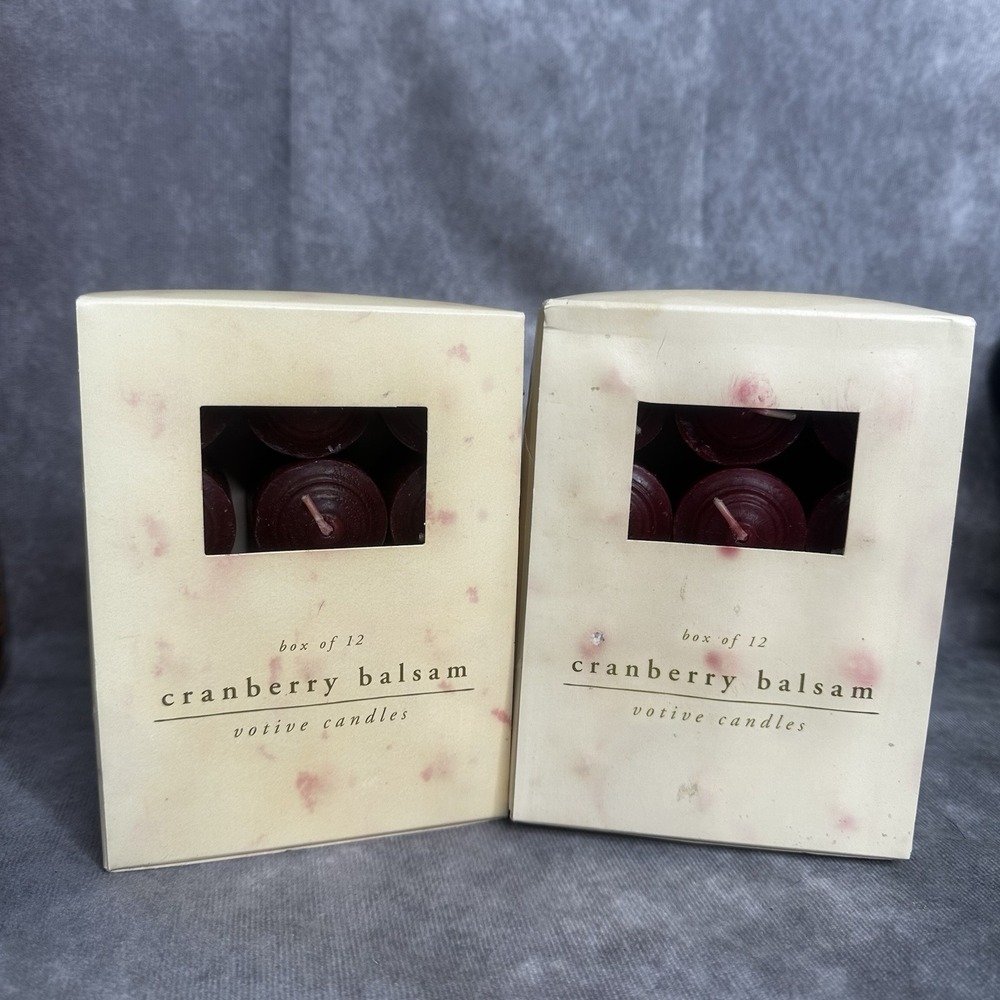 2 Discontinued‎ Pier One Cranberry Balsam Votive Candles Box Of 12